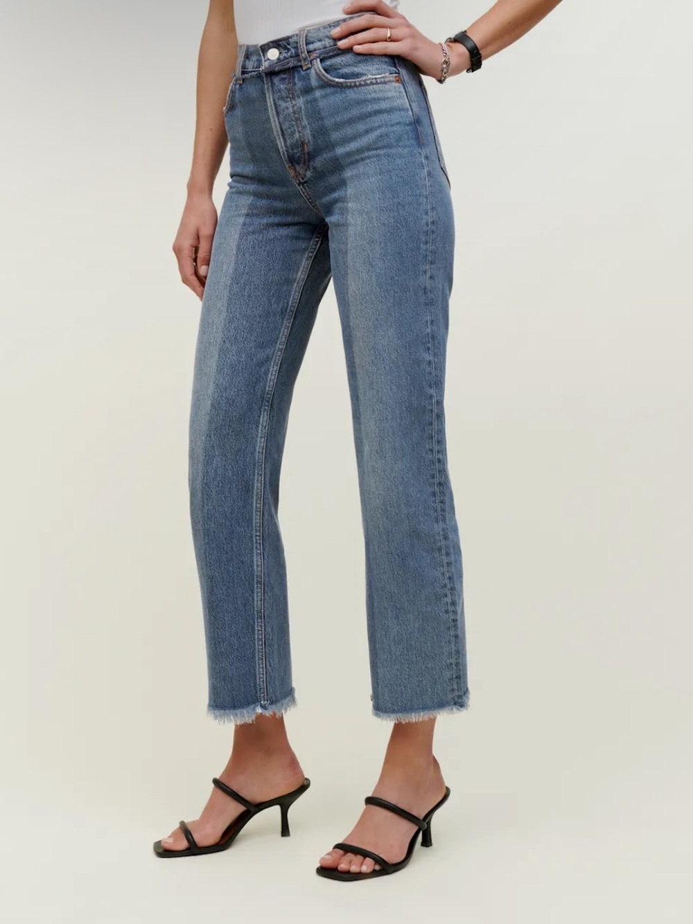 Reformation Reconstructed High Rise Straight Jeans Natoma - Size 25